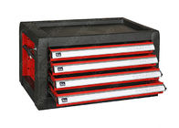 鋼鉄多機能の道具箱の上のキャビネット、引出しが付いている赤く黒い金属の道具箱