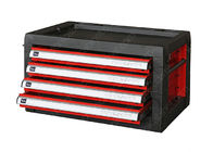 鋼鉄多機能の道具箱の上のキャビネット、引出しが付いている赤く黒い金属の道具箱